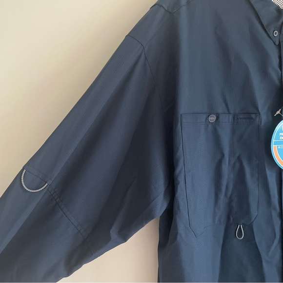 NEW COLUMBIA PFG UPF CRYSTAL SPRINGS LONG SLEEVE BUTTON FRONT FISHING SHIRT BLUE - Picture 5 of 11